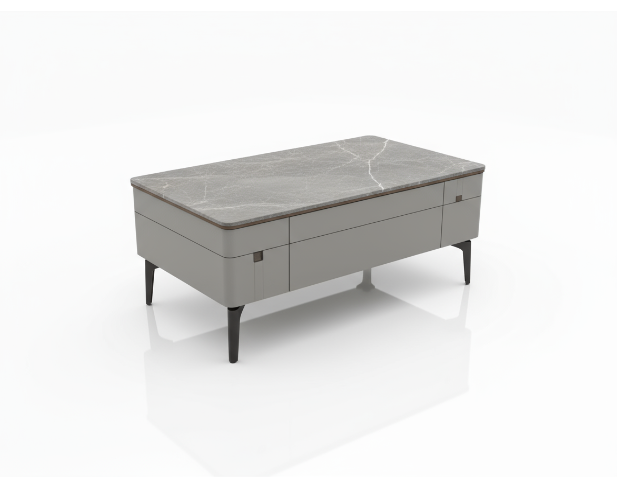 Grey Lift-Top Coffee Table with Storage