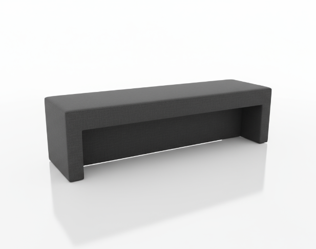 Charcoal Fabric Long Bench