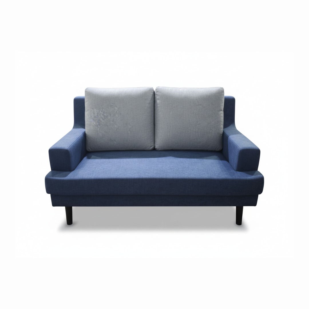 Blue Fabric 2-Seater Sofa