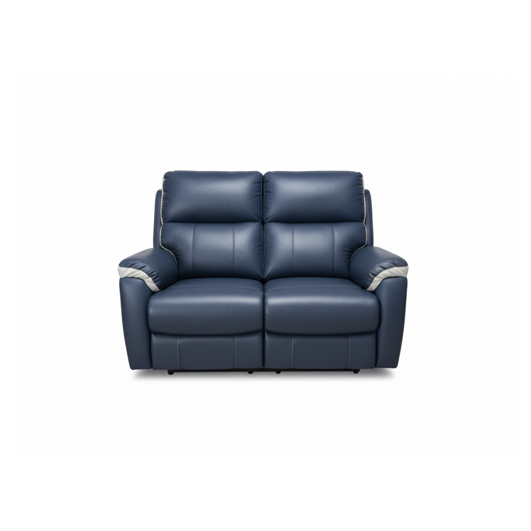 Black PU Leather 2-Seater Recliner Sofa