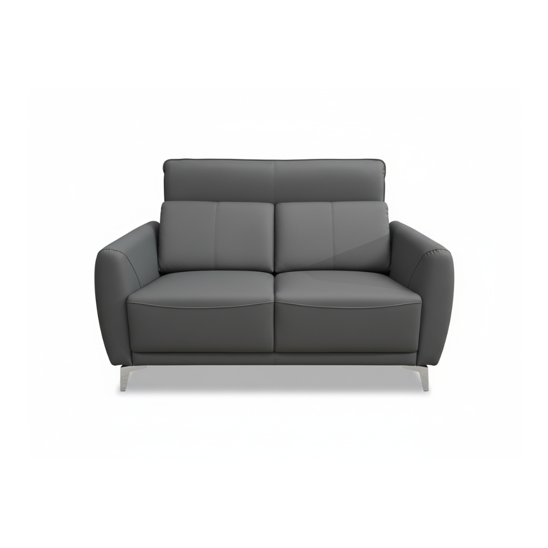 Grey PU Leather 2-Seater Sofa