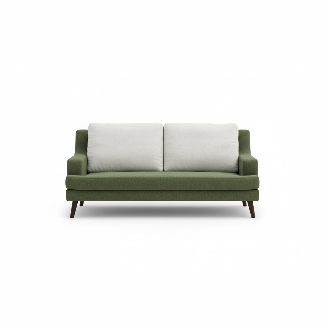 Mossy Green Fabric 2-Seater Sofa