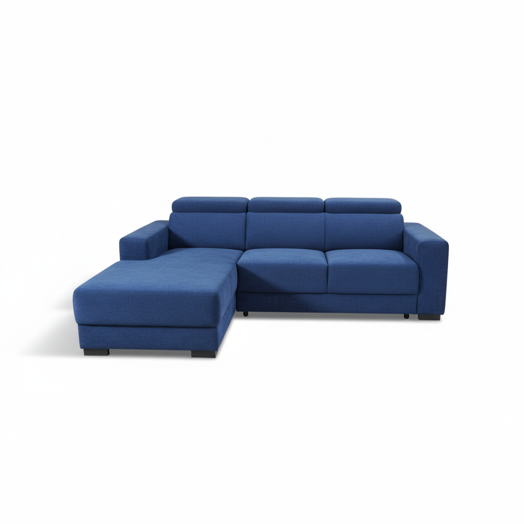 Azure Fabric L-Shaped Sofa