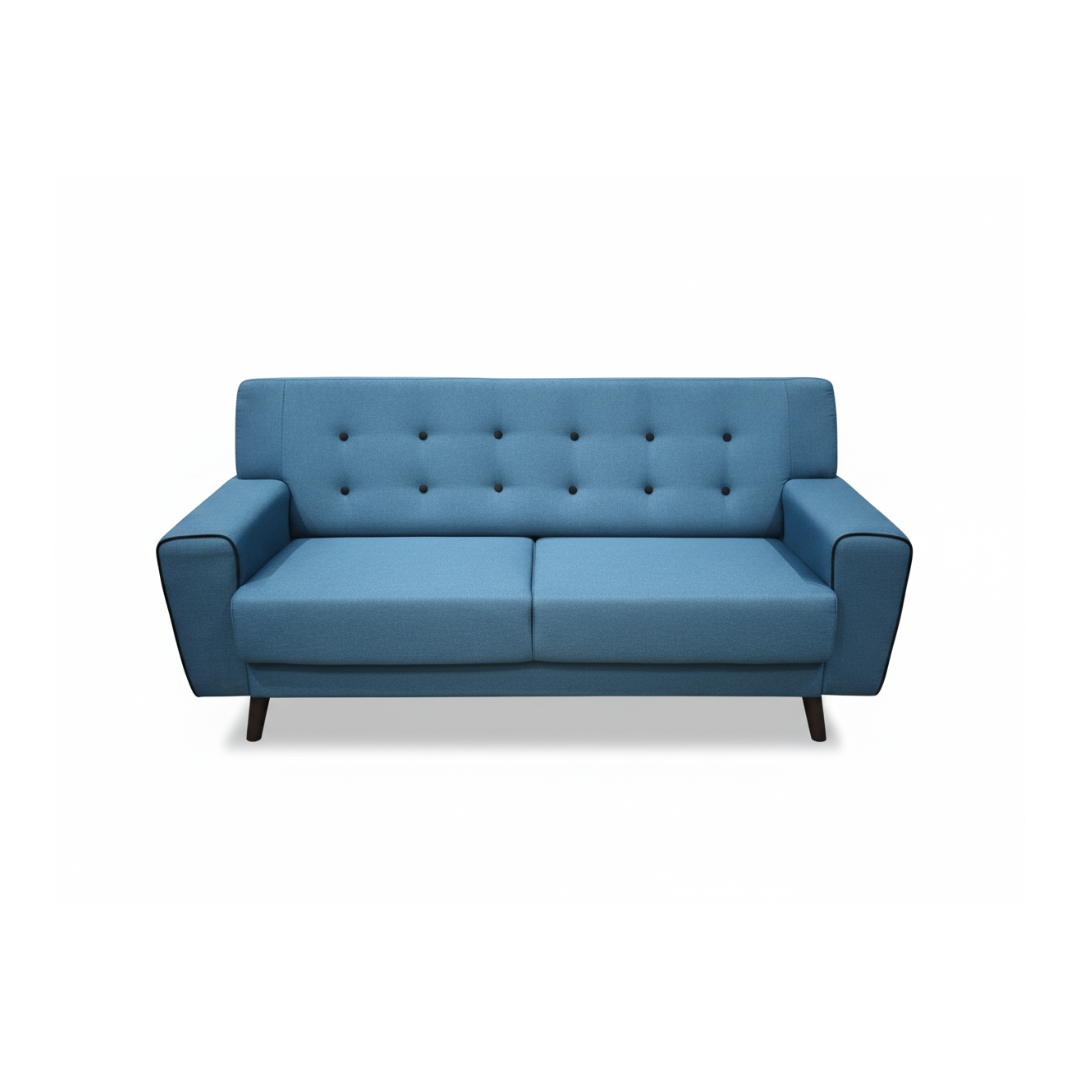 Blue Fabric 3-Seater Sofa (Extended Length)
