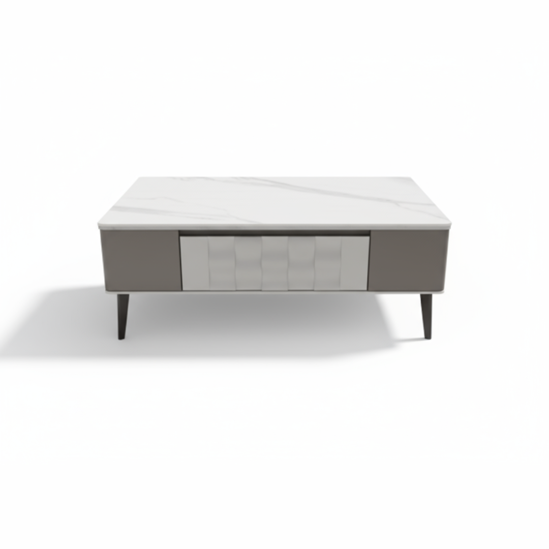 Loft Low TV Console – White Front Drawer