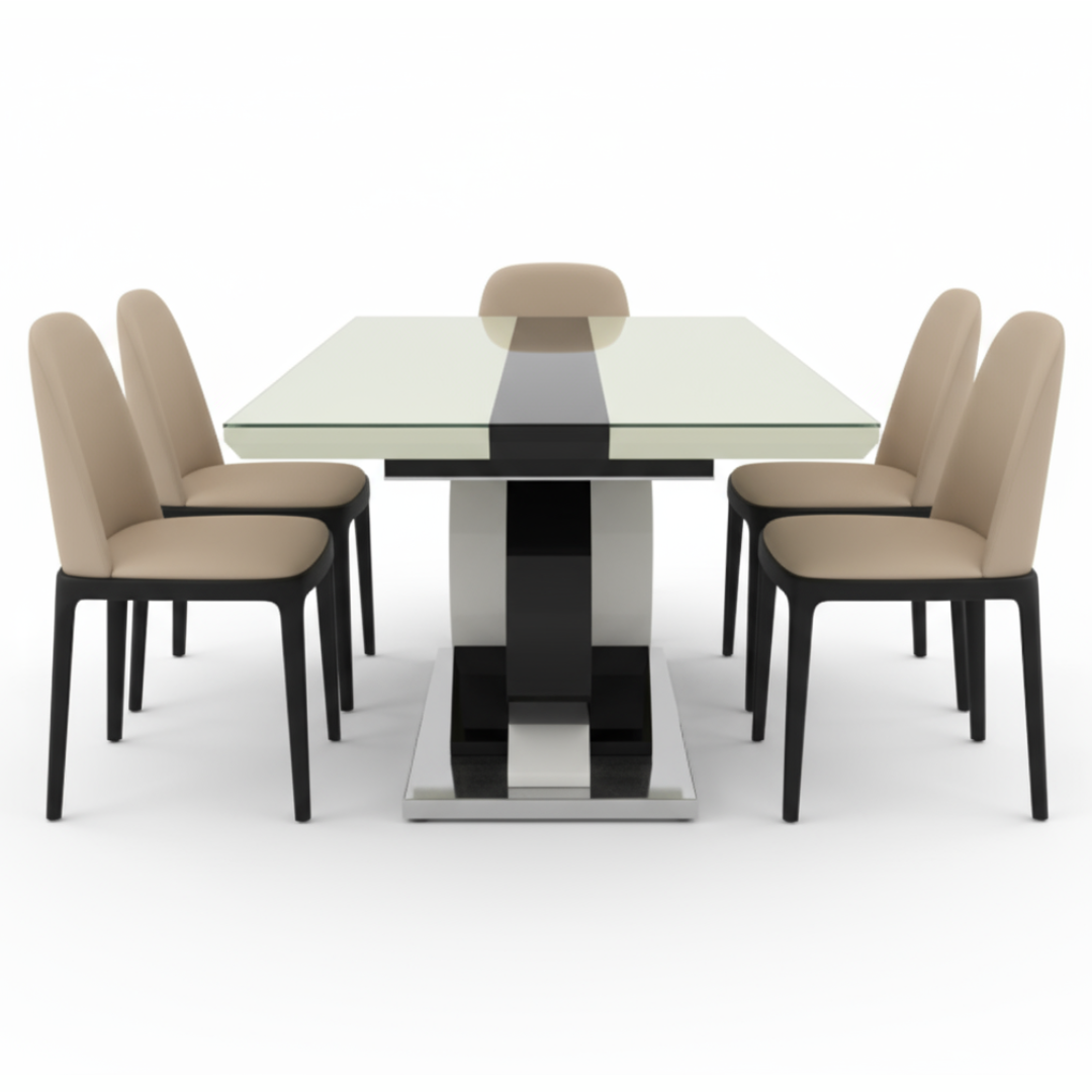 WideTop Dining Table With Chairs