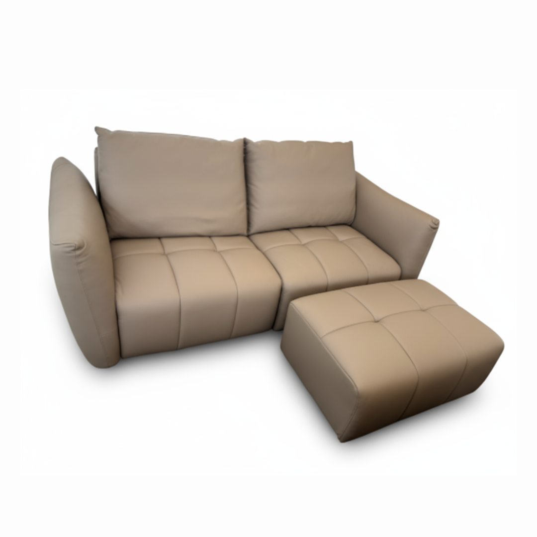Lexon 2-Seater + Ottoman (Half Leather)
